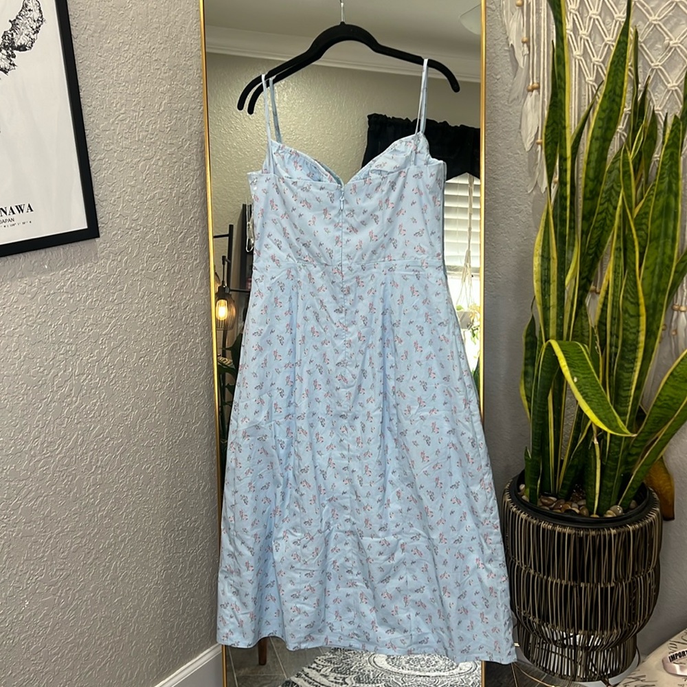 HOUSE OF CB 'Carina' Blue Floral Bustier Midi Dress NWOT - Picture 9 of 10